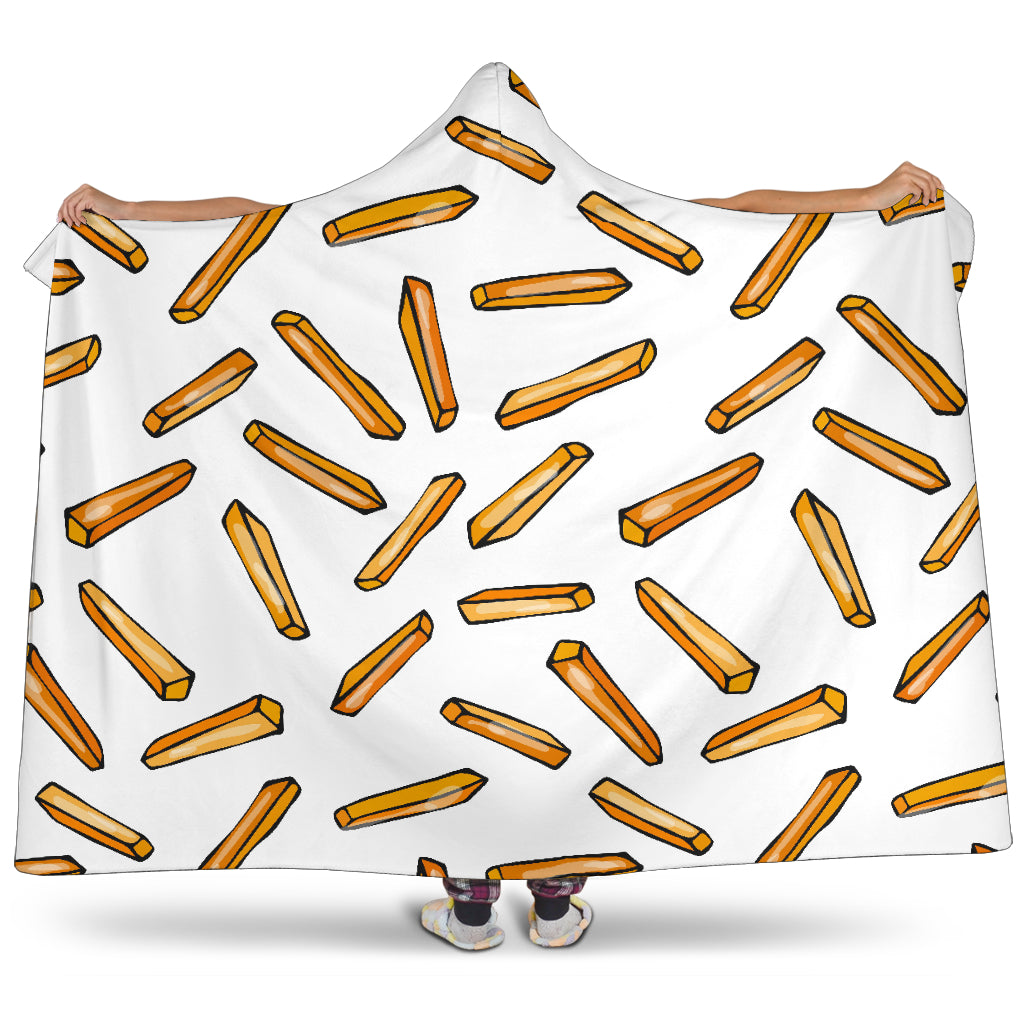 French Fries Potato Pattern Hooded Blanket