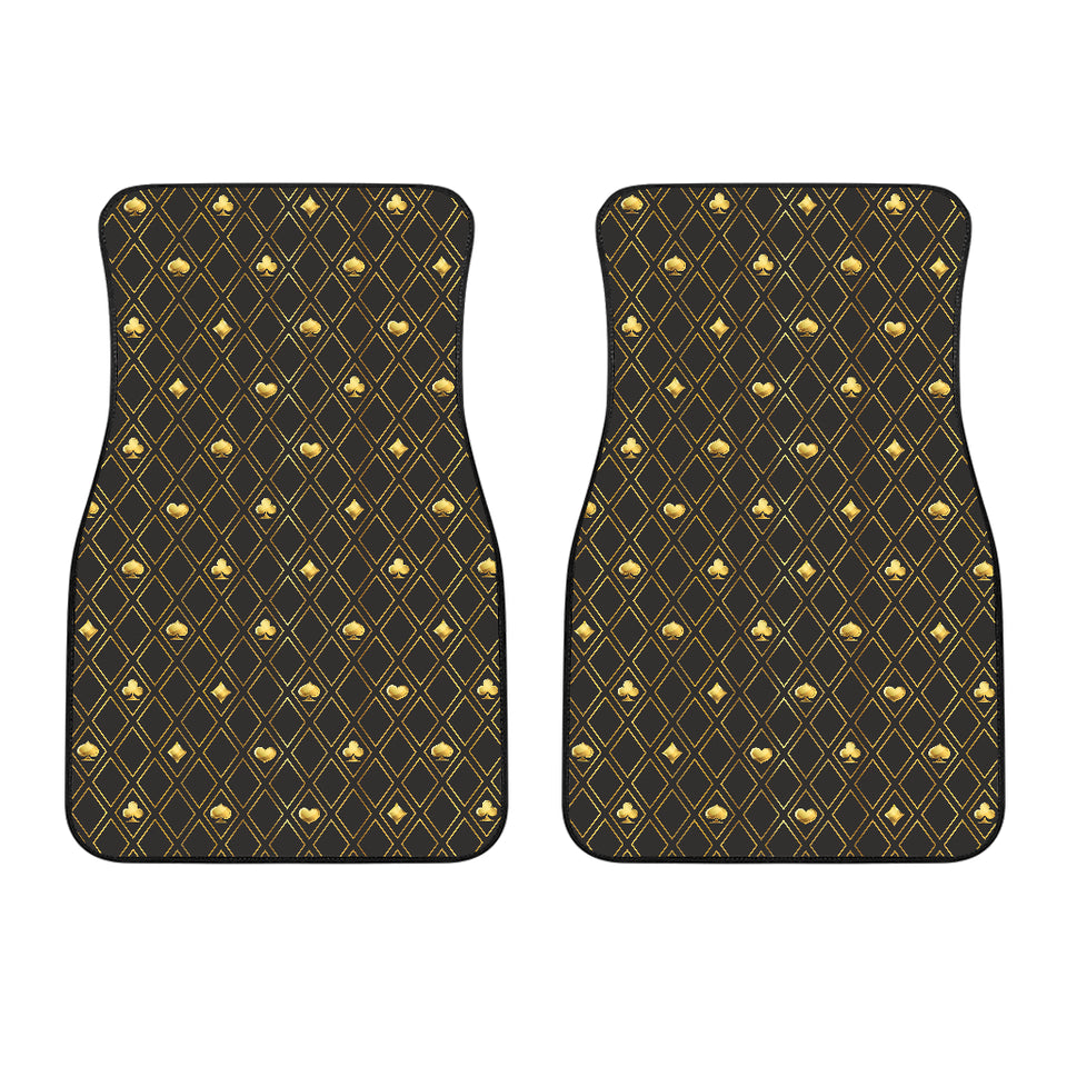 Casino Cards Suits Pattern Print Design 01 Front Car Mats