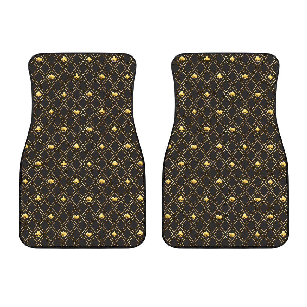 Casino Cards Suits Pattern Print Design 01 Front Car Mats