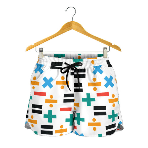 Math Pattern Print Design 05 Women Shorts