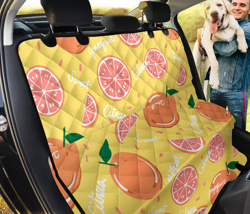 Grapefruit Yellow Background Dog Car Seat Covers
