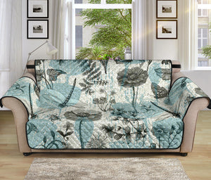 Dragonfly Butterfly Plants insect flower vintage style pattern Sofa Cover Protector
