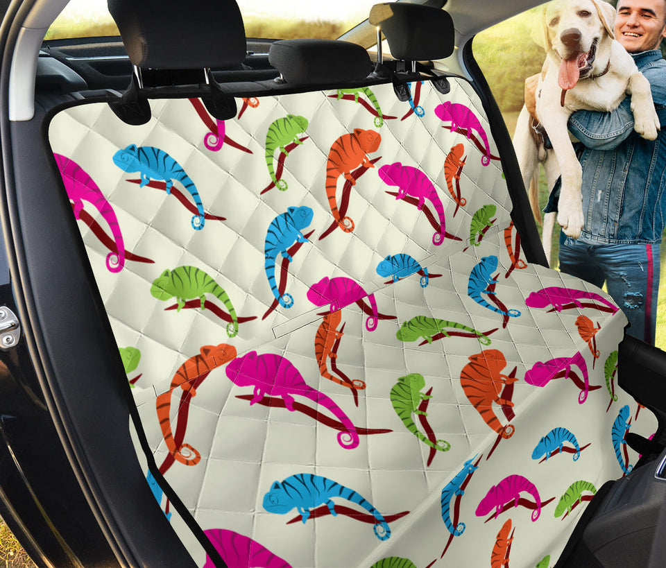 Colorful Chameleon Lizard Pattern Dog Car Seat Covers