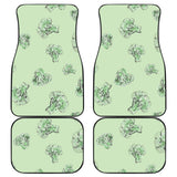 Broccoli Sketch Pattern Front And Back Car Mats