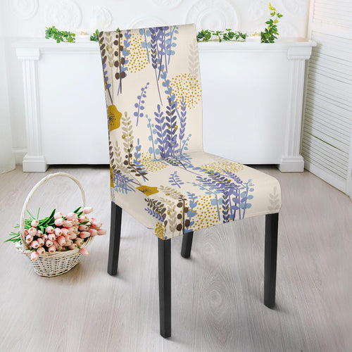Lavender Modern Pattern Blackground Dining Chair Slipcover