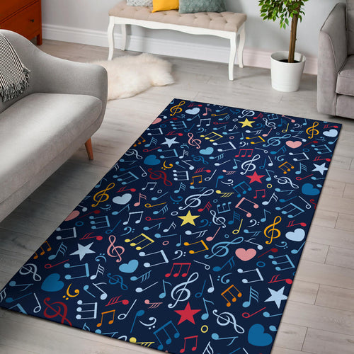Music Notes Pattern Print Design 03 Area Rug