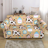 Cow Bottle Of Milk Pattern Loveseat Couch Slipcover