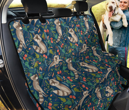 Raccoon Tropical Leaves Pattern Dog Car Seat Covers