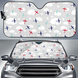 Airplane Cloud Grey Background Car Sun Shade
