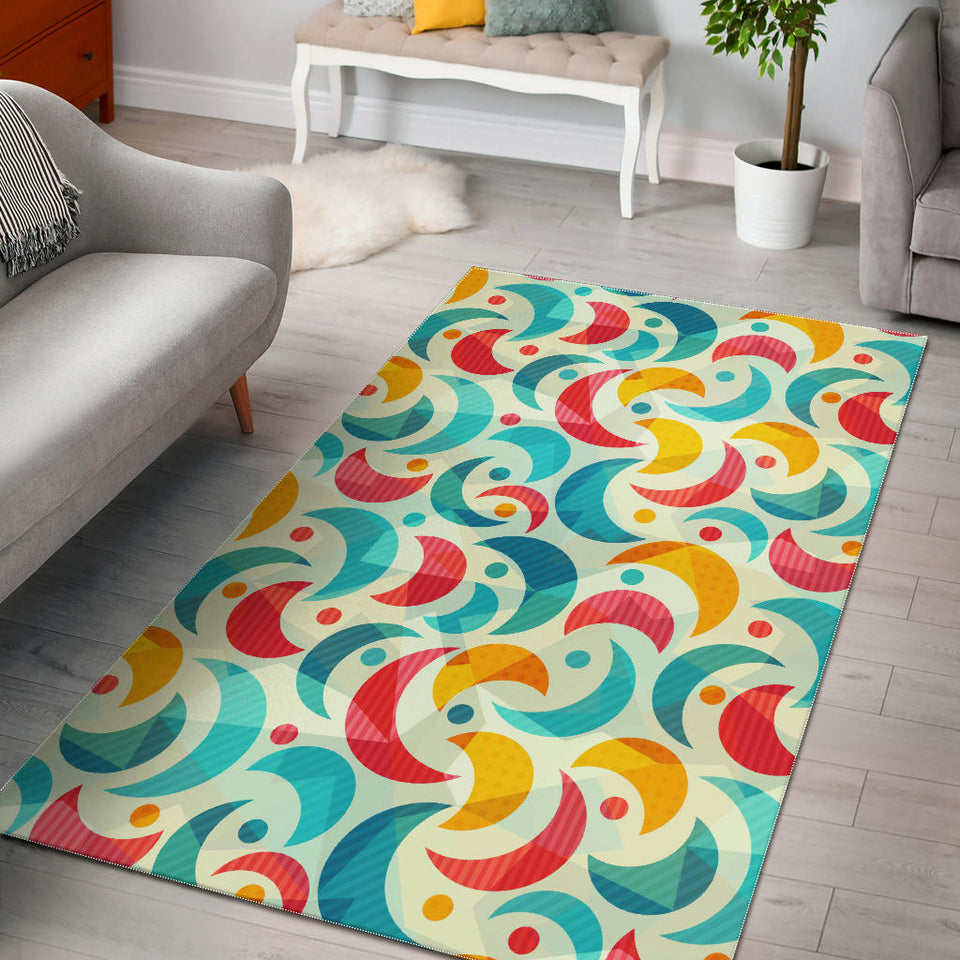 Colorful Moon Pattern Area Rug