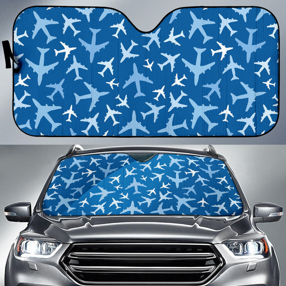 Airplane Pattern In The Sky Car Sun Shade