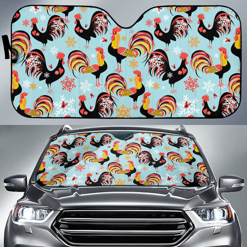 Rooster Chicken Cock Snowfalke Car Sun Shade