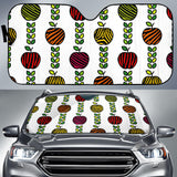Colorful Apples Leave Zebra Stripe Car Sun Shade
