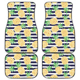 Pineapples Pattern Striped Background Front And Back Car Mats