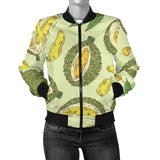 Durian Leaves Pattern Background Women'S Bomber Jacket