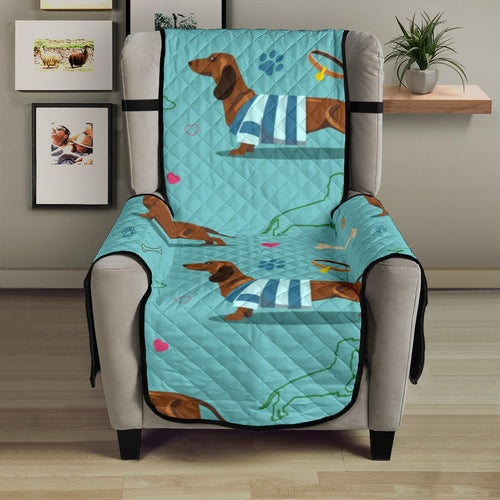 Dachshund decorative background Chair Cover Protector