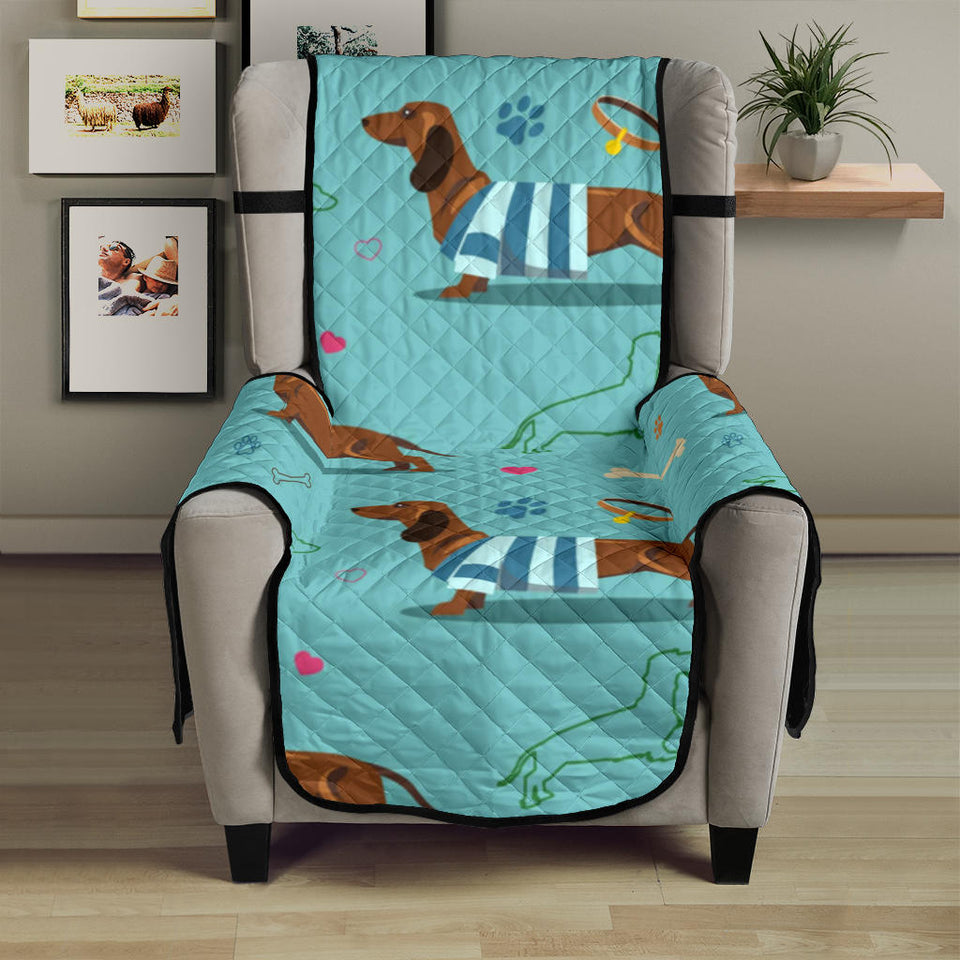 Dachshund decorative background Chair Cover Protector