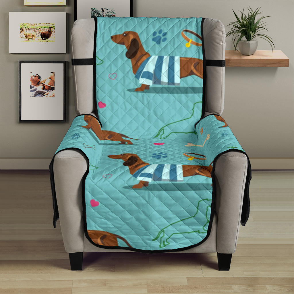 Dachshund decorative background Chair Cover Protector