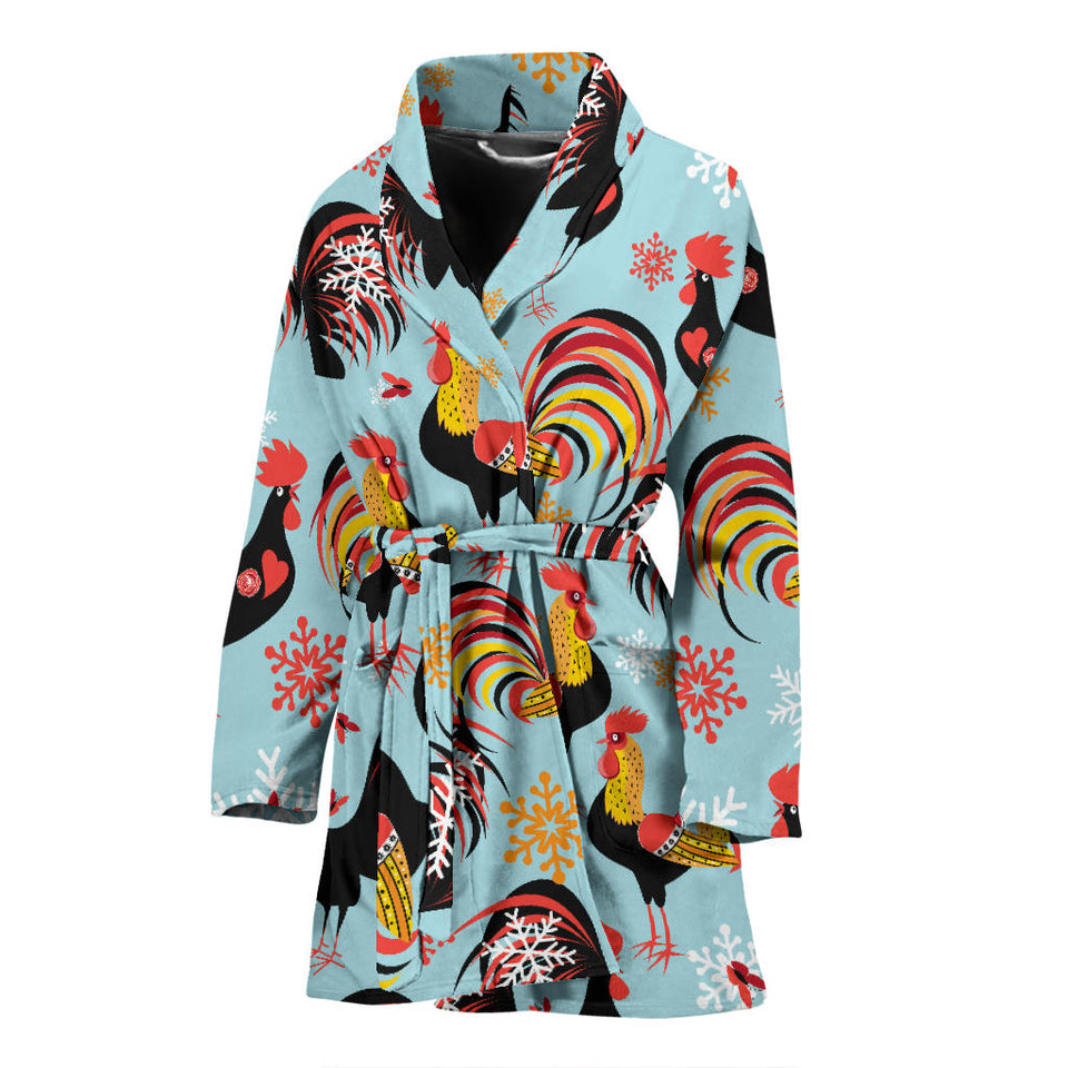 Rooster Chicken Cock Snowfalke Women'S Bathrobe