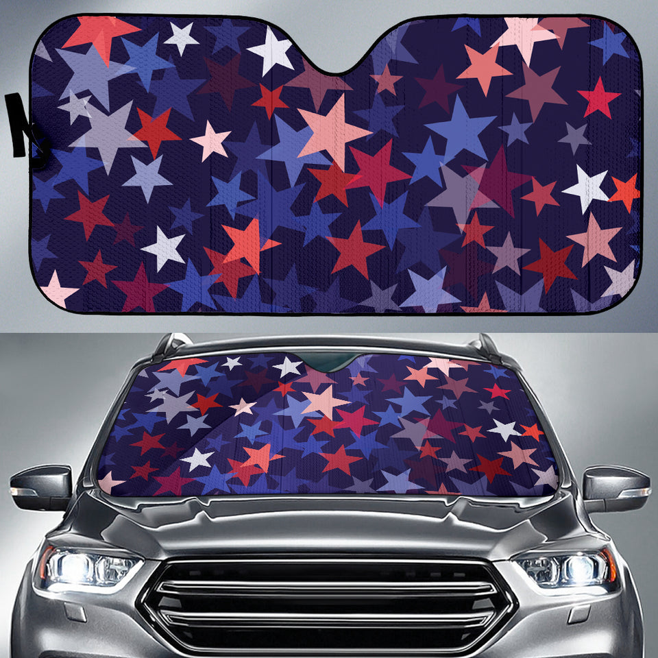 Red Blue Star Pattern Car Sun Shade