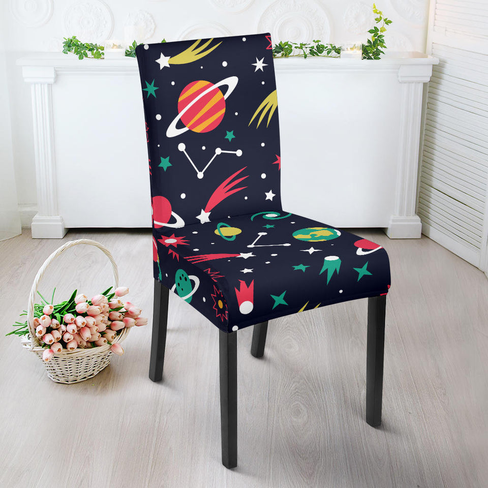 Colorful Space Pattern Planet Star Dining Chair Slipcover