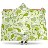 Cute Frog Dragonfly Pattern Hooded Blanket