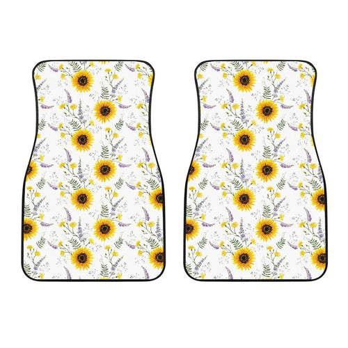 Beautiful Sunflowers Pattern Front Car Mats