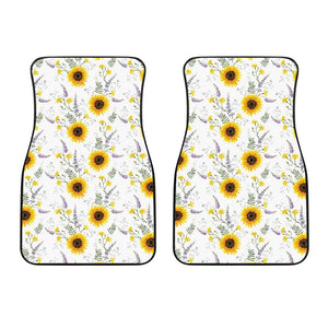 Beautiful Sunflowers Pattern Front Car Mats