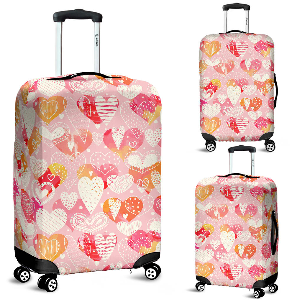 Hand Drawn Heart Design Pattern Luggage Covers