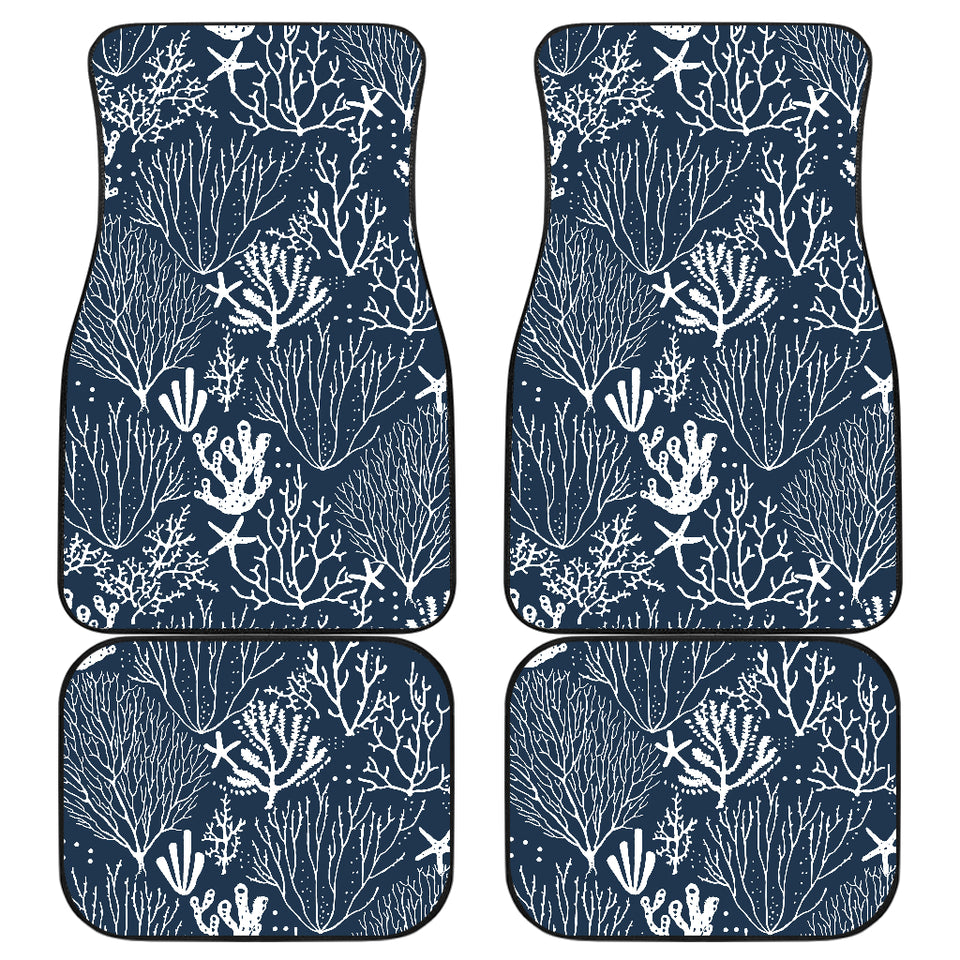 Coral Reef Pattern Print Design 05 Front and Back Car Mats