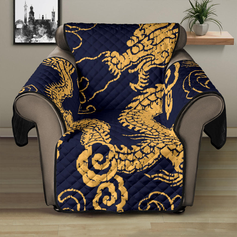 Gold dragon pattern Recliner Cover Protector