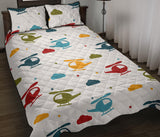 Colorful helicopter pattern Quilt Bed Set