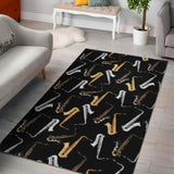 Saxophone Design Pattern Area Rug