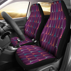 Eiffel Tower Pattern Print Design 05 Universal Fit Car Seat Covers