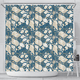 Shell Polynesian Tribal Design Pattern Shower Curtain Fulfilled In US