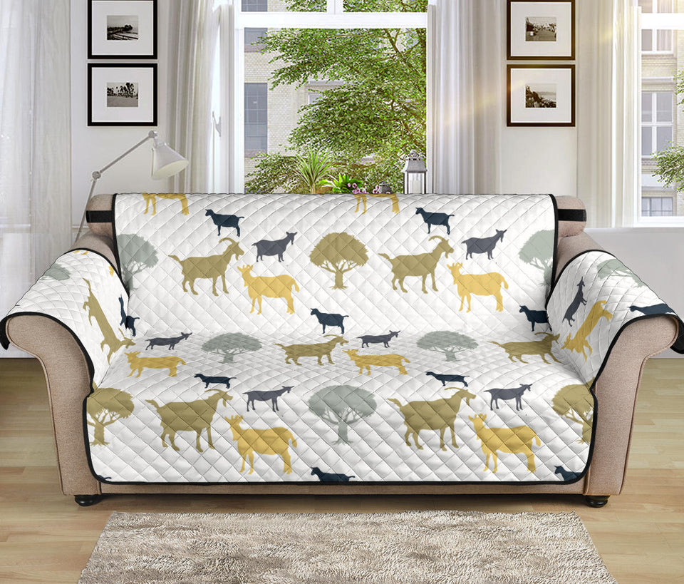 Silhouettes of goat and tree pattern Sofa Cover Protector