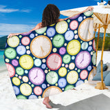 Colorful Clock Background Sarong