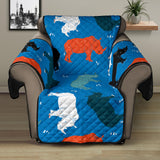 Colorful rhino pattern Recliner Cover Protector