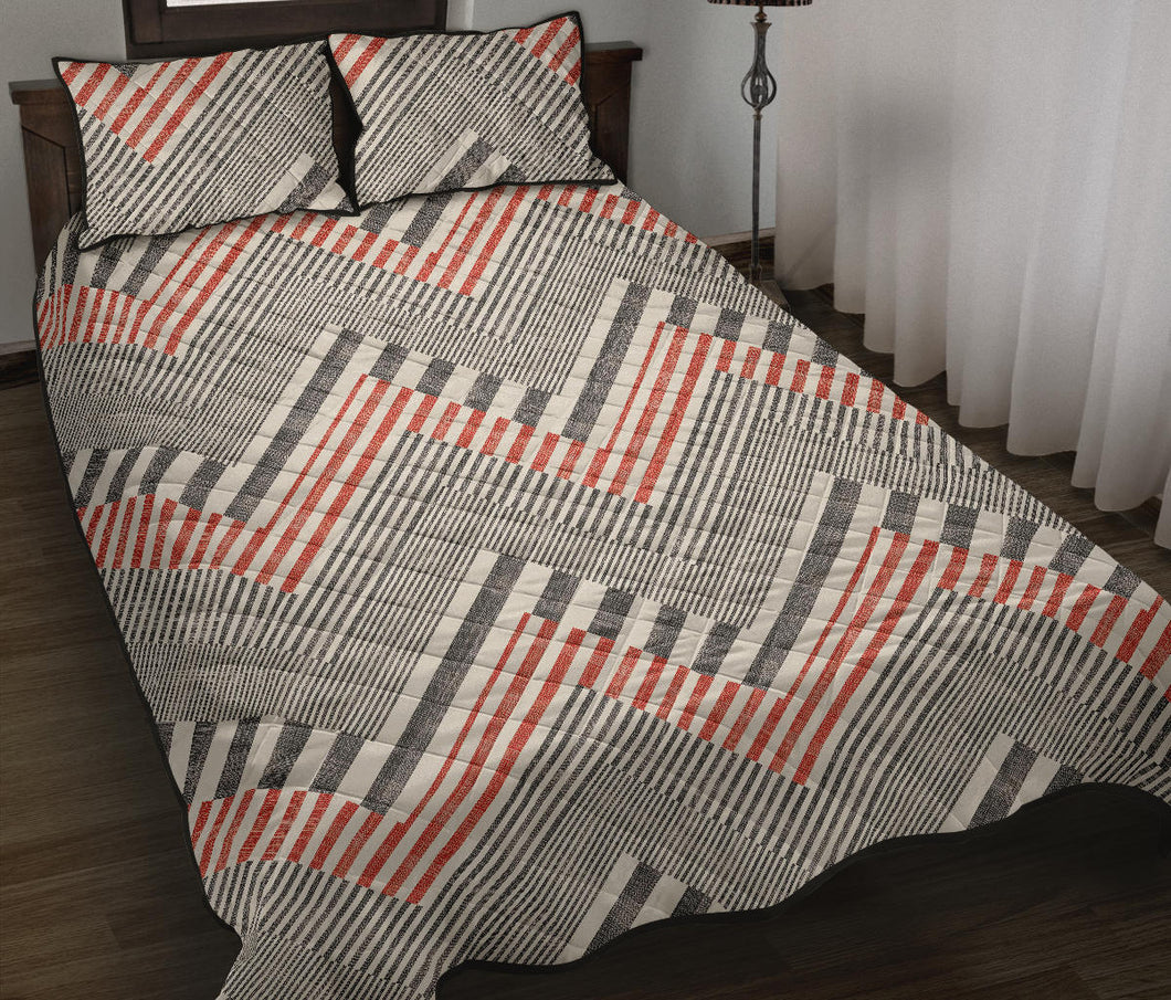 zigzag chevron striped pattern Quilt Bed Set