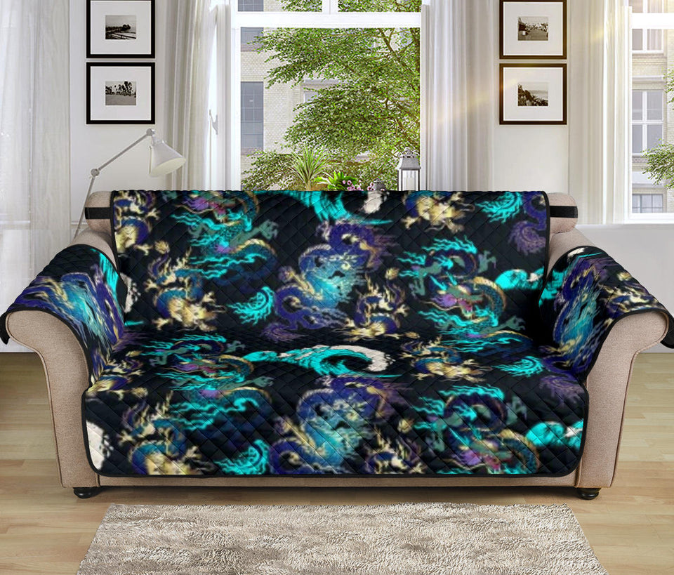 Dragon sea wave pattern Sofa Cover Protector