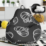 Garlic Pattern Black Background Bean Bag Cover