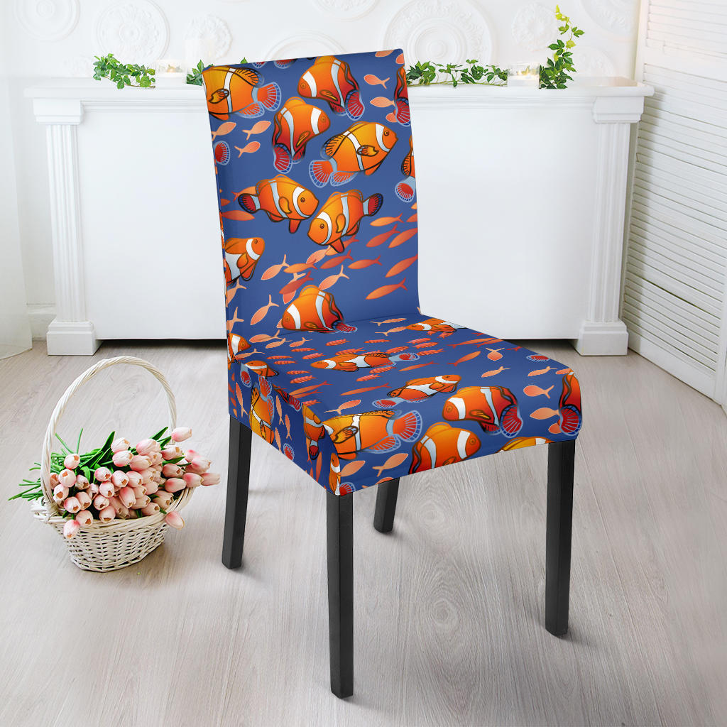 Clown Fish Pattern Print Design 04 Dining Chair Slipcover