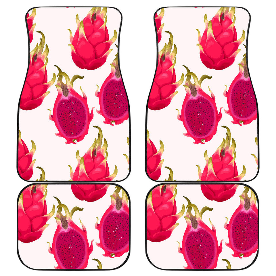 Dragon Fruits Design Pattern Front And Back Car Mats