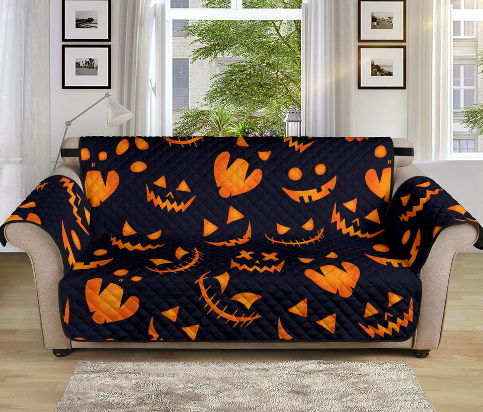 Halloween pattern Pumpkin background Sofa Cover Protector