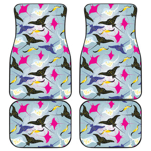 Stingray Pattern Print Design 01 Front and Back Car Mats