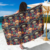 Sugar Skulls Flower Maxican Pattern Sarong