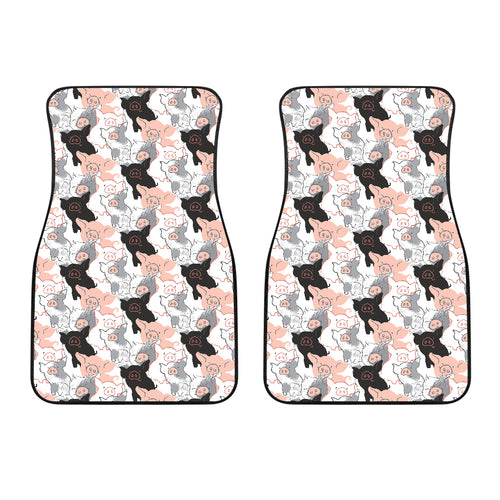 Pig Pattern Print Design 05 Front Car Mats