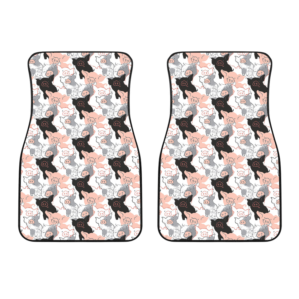 Pig Pattern Print Design 05 Front Car Mats