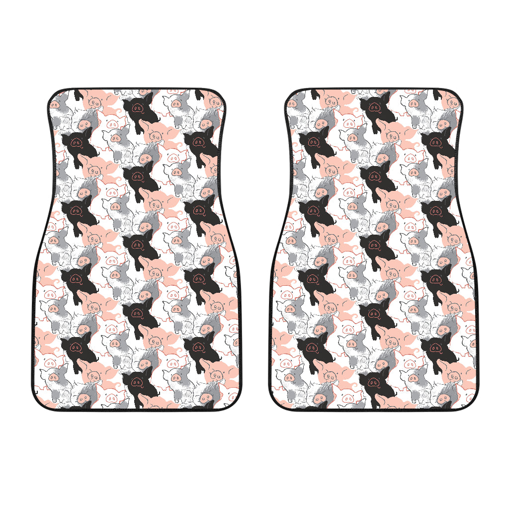 Pig Pattern Print Design 05 Front Car Mats