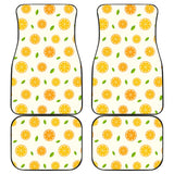 Oranges Leaves Pattern Front And Back Car Mats